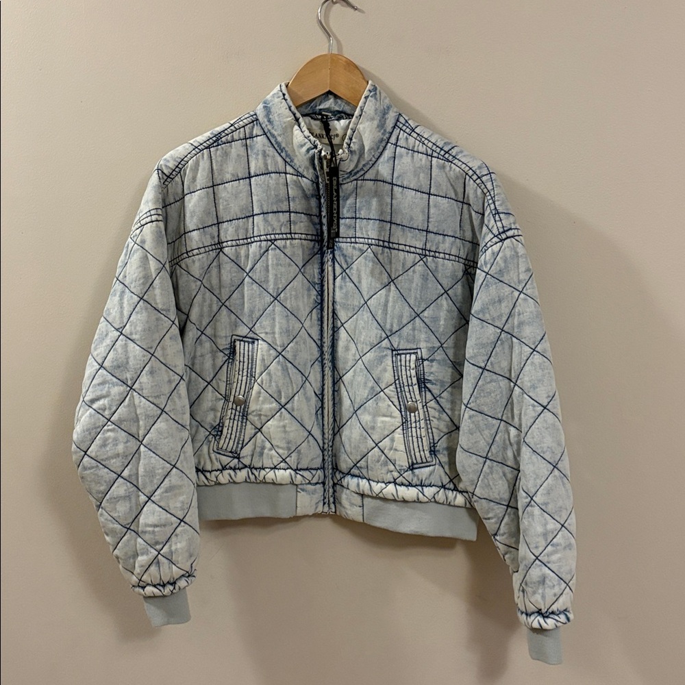 BlankNYC Quilted Blue Bomber Jacket